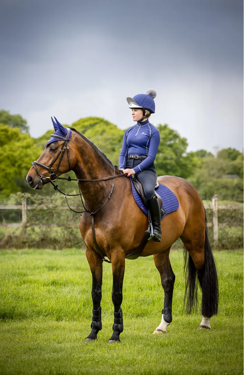 LeMieux Suede Dressage Square in Ink Blue-3